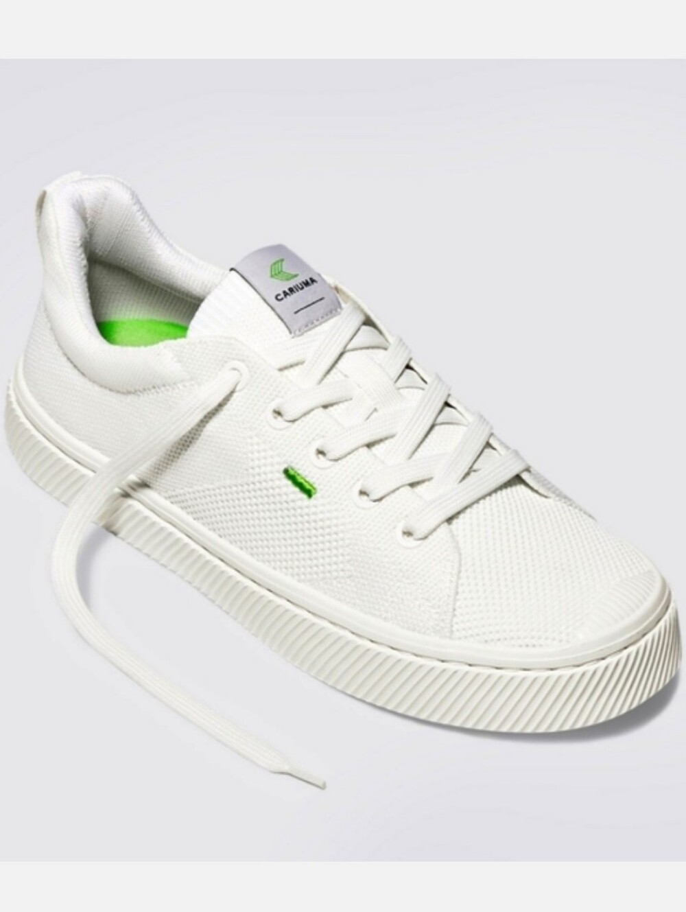 Cariuma IBI Low Off-White Knit Sneaker Size 7 New Bamboo Eco-Friendly